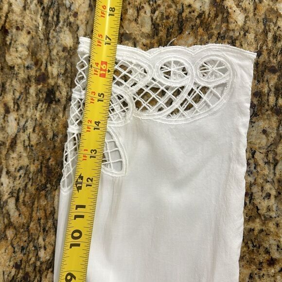 Solitaire Swim White 3/4 Sleeve Lace Trim Cover Up Top Size M - Picture 5 of 7